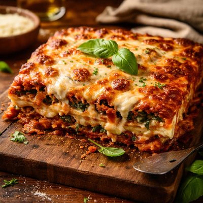 Image of Meatless but Very Cheesy No Boil Lasagna