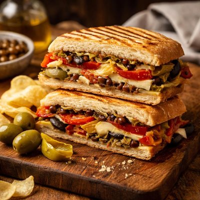 Image of Meatless Muffuletta Panini