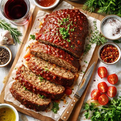 Image of Meatloaf Spiked with Red Wine