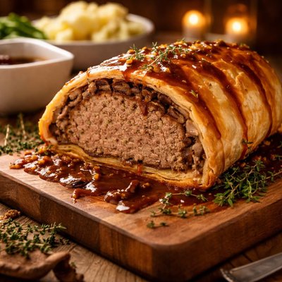 Image of Meatloaf Wellington with Madeira Sauce