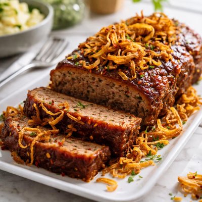 Image of Meatloaf with Fried Onions