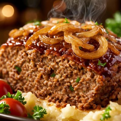 Image of Meatloaf with Sauteed Onions