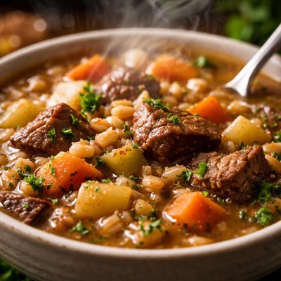 Image of Meaty Beef Barley Soup by Susan Bergen