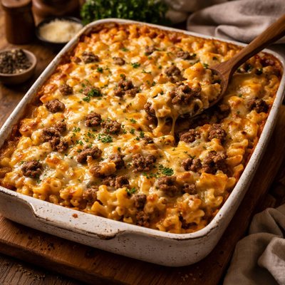 Image of Meaty Mac Cheese Bake