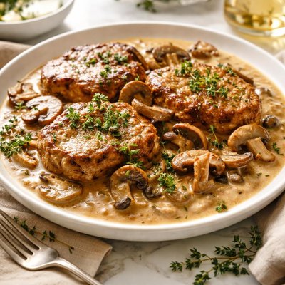 Image of Medaglioni Di Vitello Funghi Veal with Mushrooms Cognac