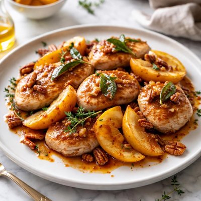 Image of Medallions of Fowl with Mapled Apple