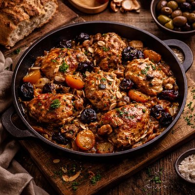 Image of Mediterranean Chicken with Dried Apricots Prunes