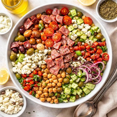 Image of Mediterranean Garbanzo Salami Salad