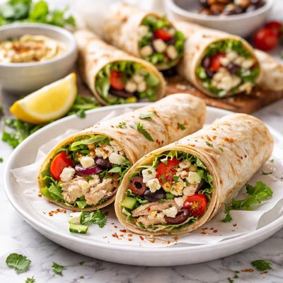 Image of Mediterranean Hummus Turkey Wraps