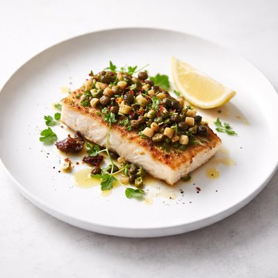 Image of Mediterranean Mahi Mahi with Olive and Shallot Tapenade