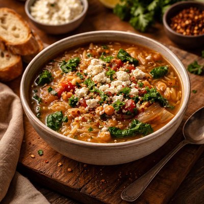 Image of Mediterranean Onion Orzo Soup
