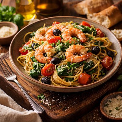 Image of Mediterranean Pasta with Shrimp