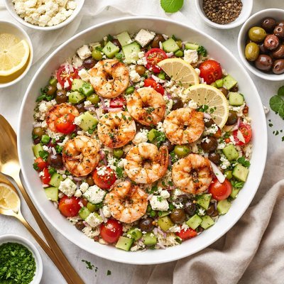 Image of Mediterranean Rice Salad with Shrimp