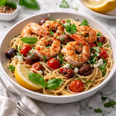Image of Mediterranean Shrimp N Pasta