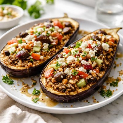 Image of Whole30 Mediterranean Stuffed Eggplant