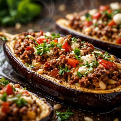 Image of Mediterranean Stuffed Eggplant Low Carb and Primal Paleo