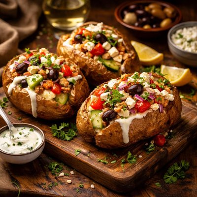 Image of Mediterranean Topped Baked Potatoes
