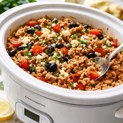 Image of Mediterranean Turkey Rice Bake Crock Pot