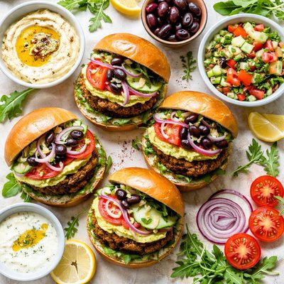 Image of Mediterranean Veggie Burgers Vegan