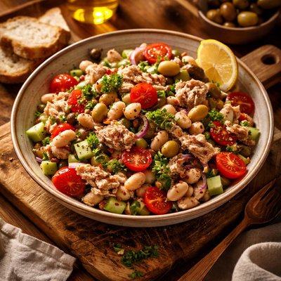 Image of Mediterranean White Bean and Tuna Salad