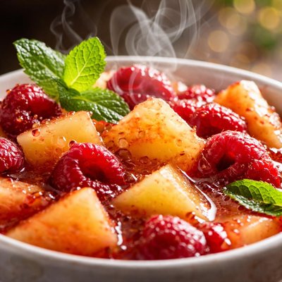 Image of Melon and Raspberry Compote