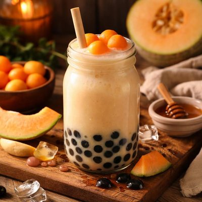 Image of Melon Bubble Tea Boba Tea
