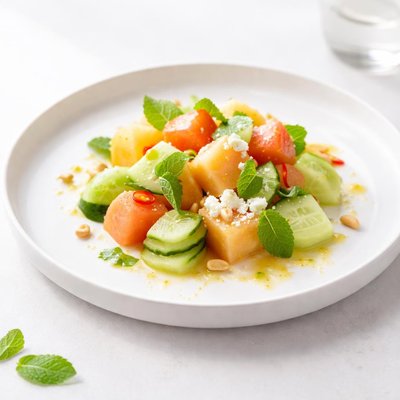 Image of Melon Salad with Orange Lime Dressing