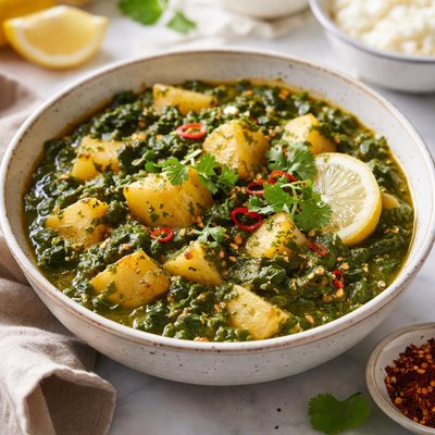Image of Melting in the Mouth Spinach Potato Curry