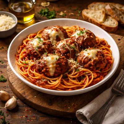 Image of Melting Meatballs with Pasta