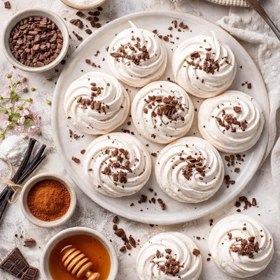 Image of Meringue Cookies with Cacao Nibs