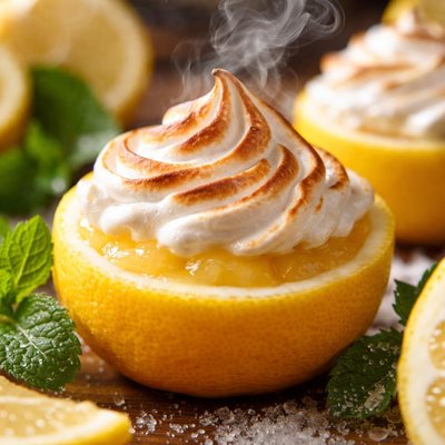 Image of Meringue Pie in a Lemon Individual Servings