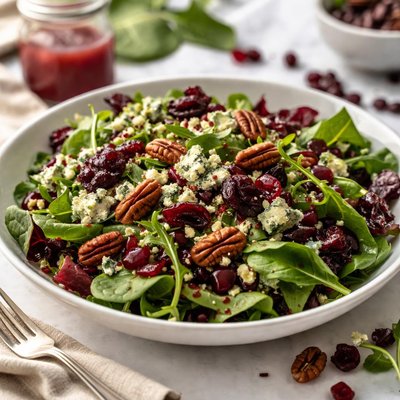 Image of Mesclun Salad W Pecans Blue Cheese Cranberry Vinaigrette