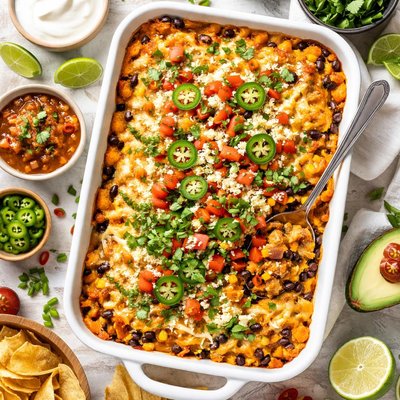 Image of Mexi Chicken and Black Bean Layered Casserole