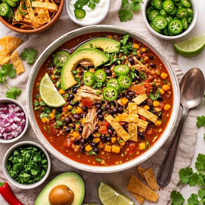 Image of Mexican Black Bean Chicken Soup