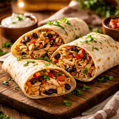Image of Mexican Chicken Burritos Crock Pot