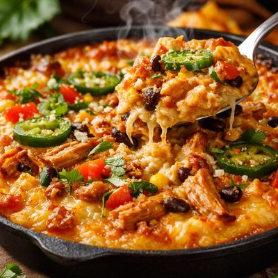 Image of Mexican Chicken Grits Pie