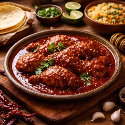 Image of Mexican Chicken Red Mole Mole Colorado De Pollo