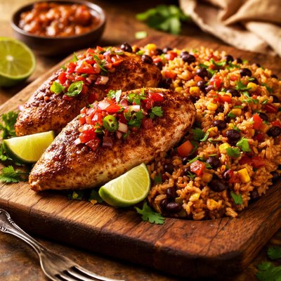 Image of Mexican Chicken with Mixed Up Rice and Beans