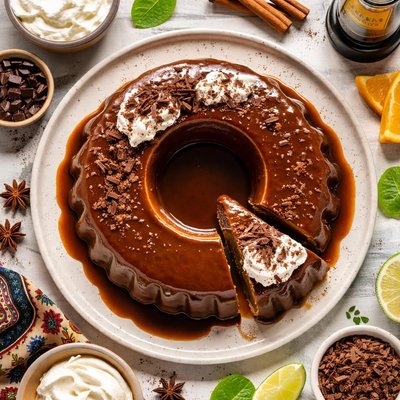 Image of Mexican Chocolate Flan with Kahlua