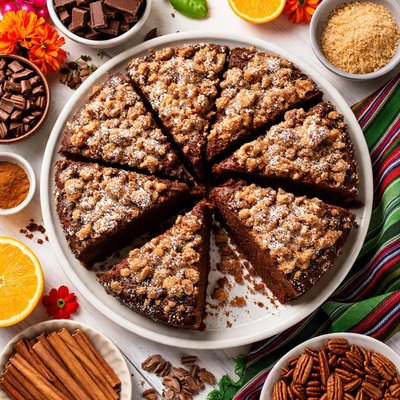 Image of Mexican Chocolate Streusel Cake Pastel De Chocolate Mexicano