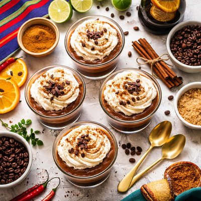 Image of Mexican Coffee Pudding with Kahlua Whipped Cream