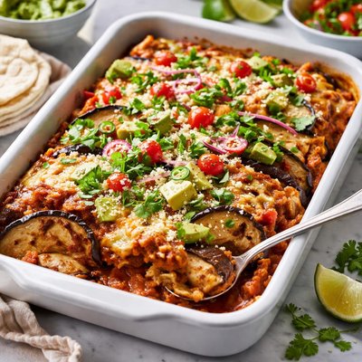 Image of Mexican Eggplant Aubergine Casserole