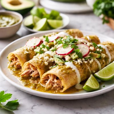 Image of Mexican Enchiladas De Pavo Con Verde Turkey Enchiladas with Gre