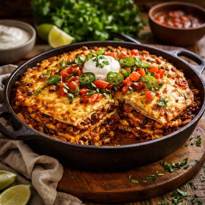 Image of Mexican Ground Beef Tortilla Layer Casserole