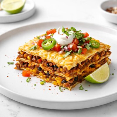Image of Mexican Lasagna Made with Corn Tortillas