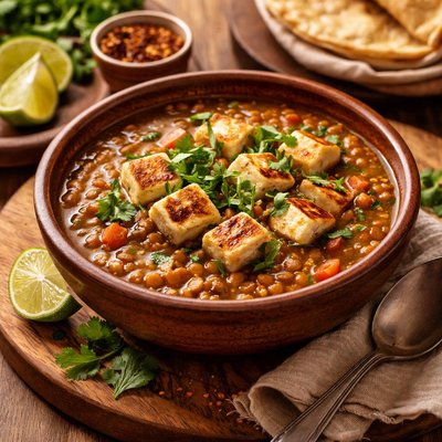 Image of Mexican Lentil Soup with Panela Cheese