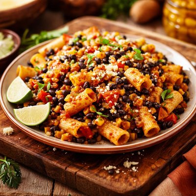 Image of Mexican Pasta and Black Beans Vegetarian