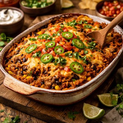 Image of Mexican Rice Casserole with Ground Beef