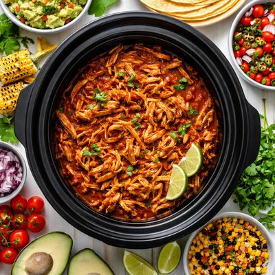Image of Mexican Spicy Shredded Chicken Crock Pot