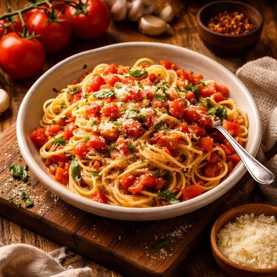 Image of Mexican Style Fresh Tomatoes and Pasta